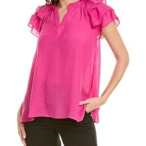 Nanette Lepore Ruffle Pink Blouse